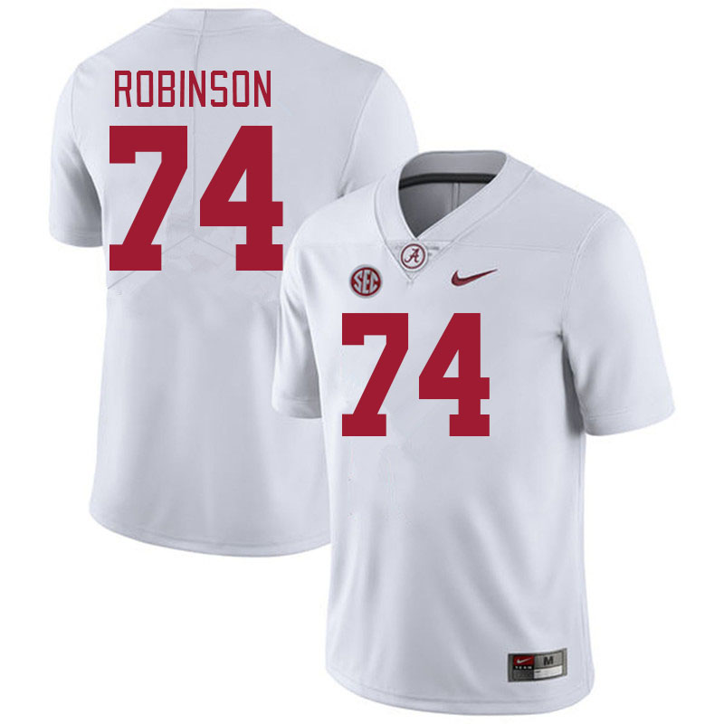 #74 Cam Robinson Alabama Crimson Tide Jerseys Football Stitched-White